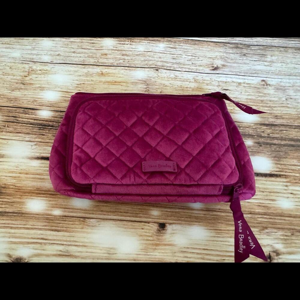 Vera Bradley Compact Organizer Magenta Pink Travel Pouch Makeup